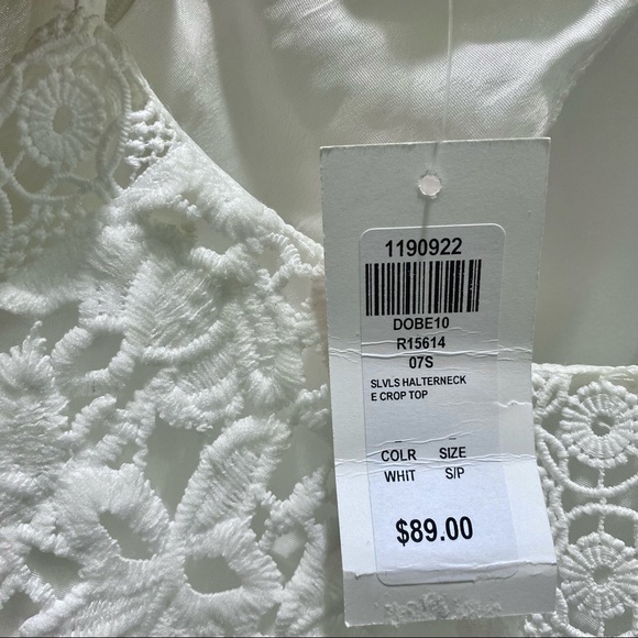 NWT DO+BE Designer White Lace Halter Neck Crop Top - Picture 5 of 9